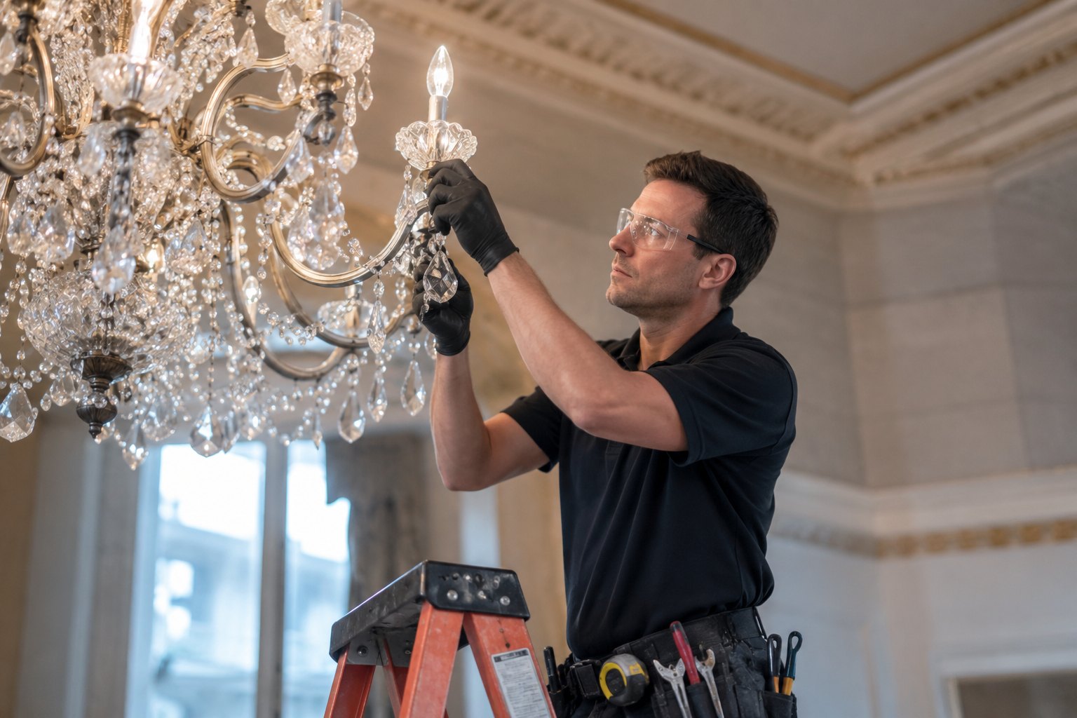 Chandelier installation and service